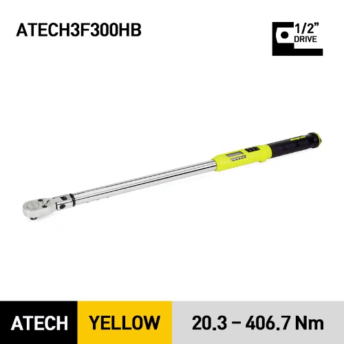 ATECH3F300HB 1/2&quot; Drive TechAngle® Electronic Torque Wrench, Yellow (15-300 ft-lb) (20.3-406.7 Nm) 스냅온 1/2&quot; 드라이브 디지털 앵글 토크렌치 토르크렌치 옐로우