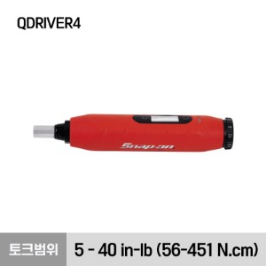 QDRIVER4 Adjustable Torque Screwdriver, 5–40 in-lb (56–451 N•cm) 스냅온 조절식 토크 드라이버