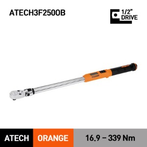 ATECH3F250OB 1/2&quot; Drive TechAngle® Flex-Head Torque Wrench (12.5-250 ft-lb) (16.9-339 Nm) 스냅온 1/2&quot; 드라이브 디지털 토크렌치 토르크렌치 오렌지