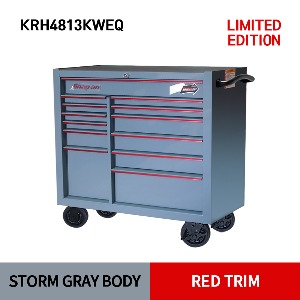 KRH4813KEWQ 40&quot; 13-Drawer Double-Bank Heritage Series Roll Cab (Storm Gray / Red) 스냅온 헤리티지 시리즈 리미티드 에디션 40인치 13서랍 툴박스 (스톰그레이/레드)