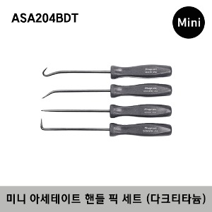 ASA204BDT Mini Acetate Handle Pick Set (Dark Titanium) (4 pcs) 스냅온 미니 아세테이트 핸들 픽 세트 (다크 티타늄) / 세트구성 : 3ASABDT, 3ASHBDT, 3ASH45BDT, 3ASH90BDT