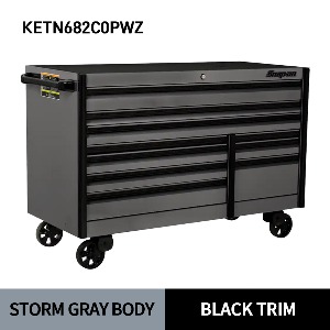 KETN682C0PWZ 68&quot; 10-Drawer Double-Bank EPIQ™ Series Roll Cab with SpeeDrawer (Storm Gray w/ Black Trim) 스냅온 68인치 10서랍 더블뱅크 EPIQ™ 시리즈 롤 캡 (스톰그레이 바디 / 블랙 트림)