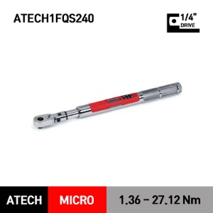ATECH1FQS240 1/4&quot; Drive TechAngle® Quick-Release Flex-Head Micro Torque Wrench (12-240 in-lb)(1.36-27.12Nm) 스냅온 1/4”드라이브 퀵 릴리스 플렉스 헤드 마이크로(미니) 디지털 토크렌치