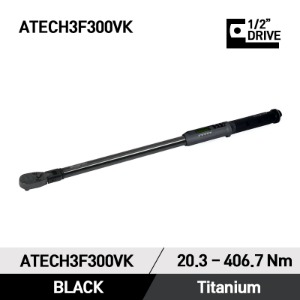 ATECH3F300VK 1/2&quot; Drive TechAngle® Electronic Torque Wrench, Black/Titanium (15-300 ft-lb) (20.3-406.7 Nm) 스냅온 1/2&quot; 드라이브 디지털 앵글 토크렌치 토르크렌치 (블랙바디/티타늄)