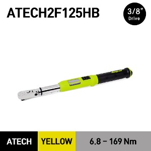 ATECH2F125HB 3/8&quot; Drive TechAngle® Flex-Head Torque Wrench, High Visibility (5-125 ft-lb) (6.8-169 Nm) 스냅온 3/8&quot; 드라이브 신형 디지털 앵글 토크렌치 토르크렌치 옐로우