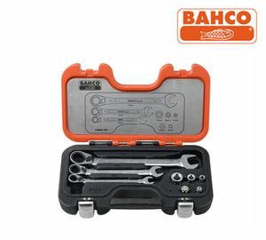 BAHCO 1RMA/S8 8 Pcs Alloy Steel Ratchet Combination Wrench &amp; Adaptor Set 바코 라쳇렌치 &amp; 어댑터 세트