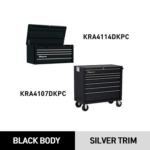 KRA4114DKPC 40&quot; 4 Drawers Top Chest (Black) (상단) &amp; KRA4107DKPC 40&quot; 7Drawer Single Bank Roll Cab (Black) (하단) 스냅온 탑 체스트 &amp; 롤 캡 프로용 툴박스 세트상품 (블랙)