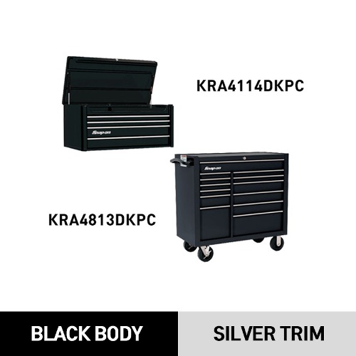 KRA4114DKPC 40&quot; 4 Drawers Top Chest (Black) (상단) &amp; KRA4813DKPC 40&quot; 13 Drawer Double-Bank Roll Cab (Black) (하단) 스냅온 탑 체스트 &amp; 롤 캡 프로용 툴박스 세트상품 (블랙)