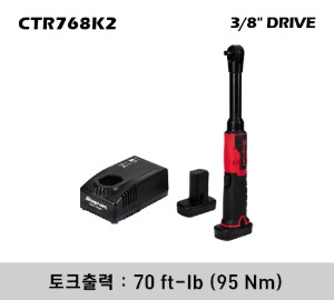 CTR768K2 14.4 V 3/8&quot; Drive MicroLithium Cordless Long Neck Ratchet Kit (Red) 스냅온 14.4 V 3/8&quot; 드라이브 마이크로리튬 무선 롱 라쳇 키트 (레드)